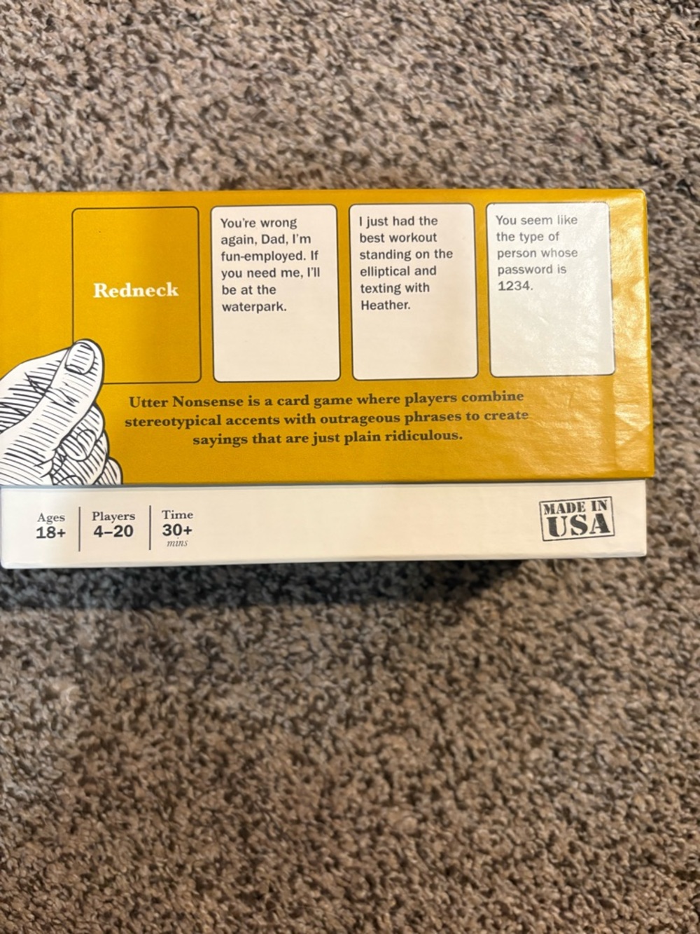 Utter Nonsense! Party Accent Game - Bright Yellow Box - Picture 4 of 4